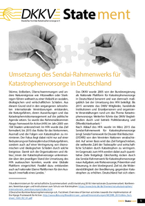 DKKV-Statement “Umsetzung des Sendai-Rahmenwerks in Deutschland”