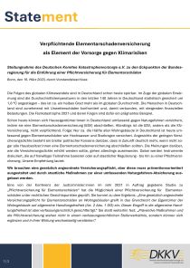 DKKV-Statement “Verpflichtende Elementarschadenversicherung”