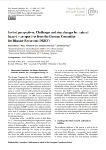 Invited perspectives: Challenges and step changes for natural hazard – Perspectives from the German Committee for Disaster Reduction (DKKV)