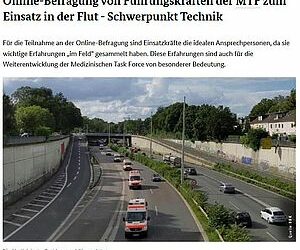 Online-Befragung von Führungskräften der MTF zum Einsatz in der Flut – Schwerpunkt Technik