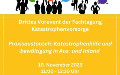 Jetzt noch anmelden! Vorevent Fachtagung Katastrophenvorsorge