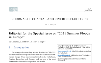 Launch of the special issue on “2021 Summer Floods in Europe” of the Journal of Coastal and Riverine Flood Risk (JCRFR)