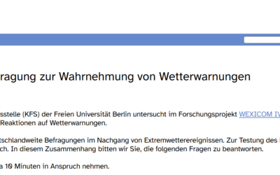 Pilot study on perception and reaction to weather warnings during extreme weather events