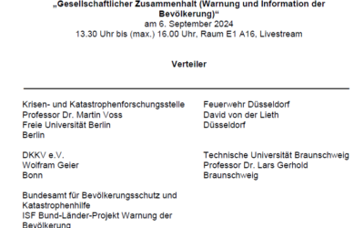 17. Ausschusssitzung – Enquetekommission – “Krisen- und Notfallmanagement” mit DKKV-Beteiligung