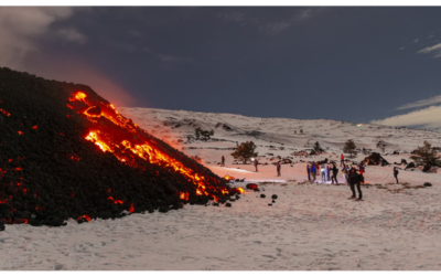 Eruption of Mount Etna in Sicily