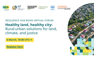 Webinar: “Healthy Land – Healthy City: Rural-Urban Solutions for Land, Climate and Justice”