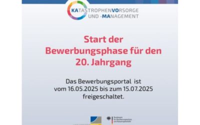 Die Bewerbungsphase für den 20. Jahrgang des Masterstudiengangs „Katastrophenvorsorge und -management“ hat begonnen! 