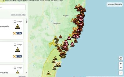 Starkregen in New South Wales, Australien führt zu extremem Hochwasser